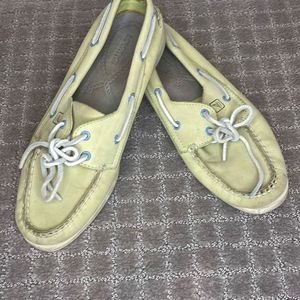 SPERRY well loved preppy lime green top siders